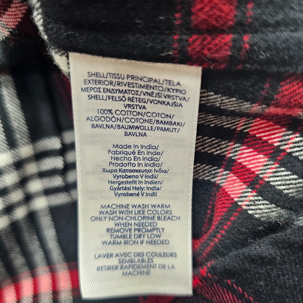 Chaps Red Black and White Plaid Button-Down Shirt - Picture 5 of 8